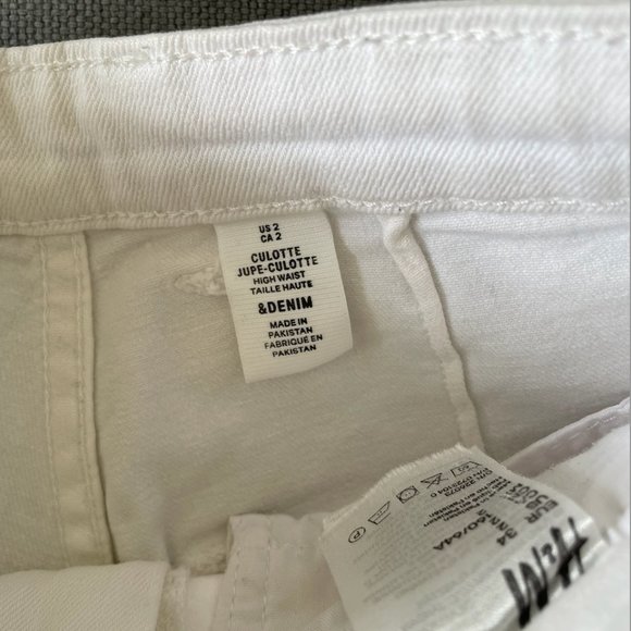 H&M High Waist White Jupe Culotte Size 2 - Picture 5 of 5
